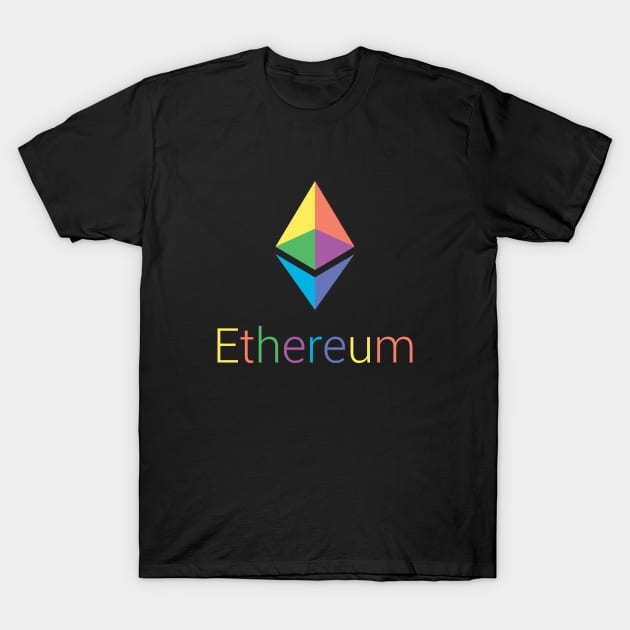 Ethereum Logo Rainbow, ETH Prism, Gift for Cryptocurrency Lover, Gift for Crypto Trader T-Shirt by FashionDesignz